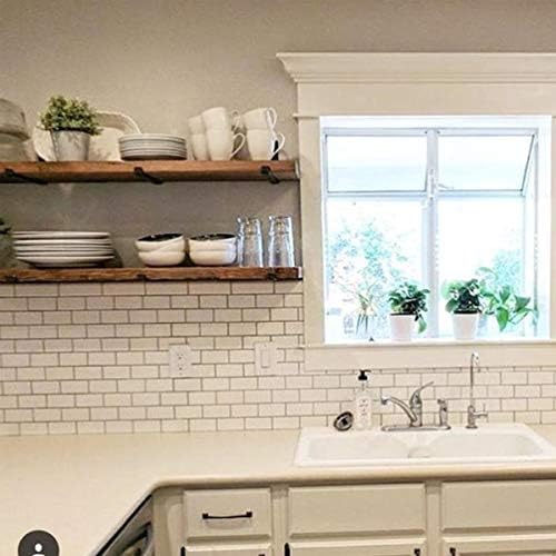Qualward 55 x 4 Inch Heavy Duty Floating Shelf Bracket Set 6 Pack