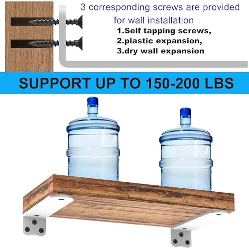 Neevolve Floating Shelf Bracket 8 Inch 6 Pack White Heavy Duty L Brackets