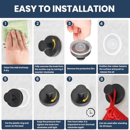 Vacuum Suction Cup Hooks 2 Pack Red