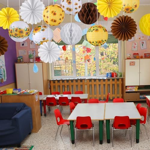 Raiten 18 Pcs Sunflower Party Decor Kit