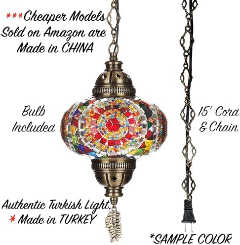 DEMMEX Turkish Mosaic Plug-in Pendant Light