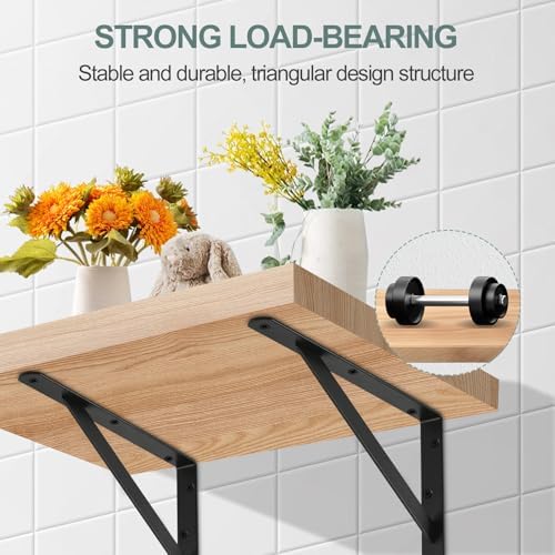12 Pack Heavy Duty Black Shelf Brackets