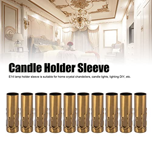 Iron Candle Cover Sleeves 10Pcs Gold Bronze E14 Socket Covers