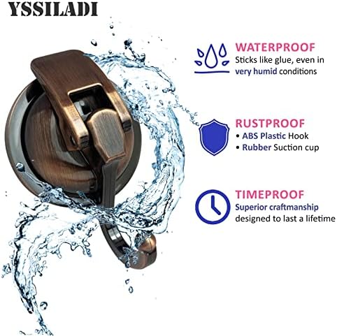 Heavy Duty Vacuum Suction Shower Hooks Antique Brass 2 Pack
