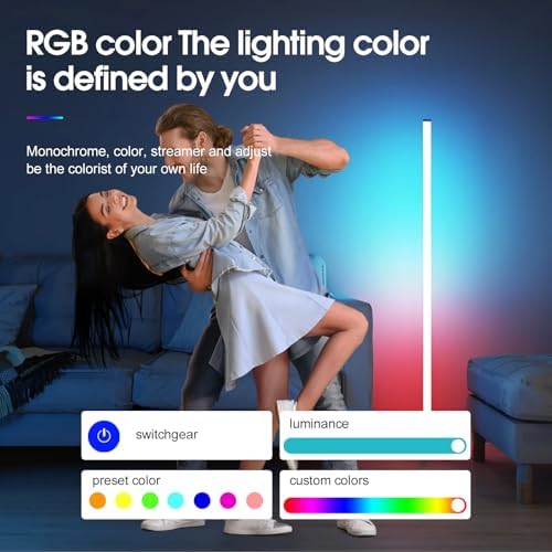 LED RGB Floor Lamp with Music Sync and Remote Control