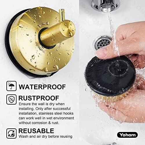 Yohom Suction Cup Hooks for Shower Wall 4Pcs