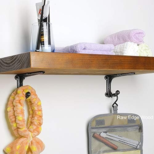 Heavy Duty Floating Shelf Brackets 4 Pack - Cast Iron Black Shelf Supports