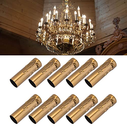 Iron Candle Cover Sleeves 10Pcs Gold Bronze E14 Socket Covers