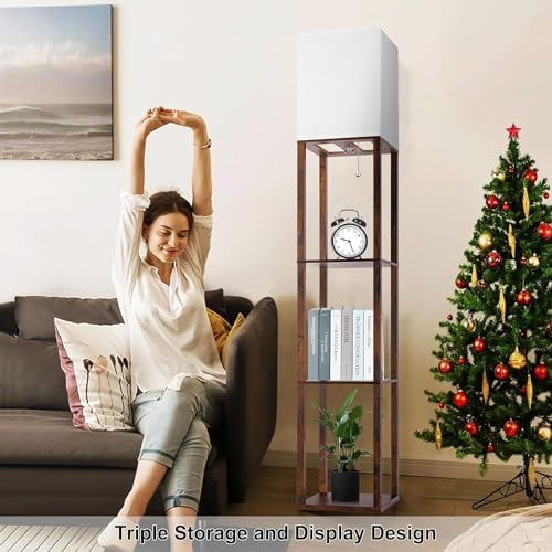 Wishwill Floor Lamp with Shelves and 3 CCT LED Bulb