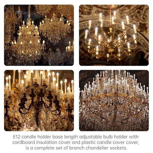 RTNLIT 4 Inch Chandelier Candle Sleeve Replacement Black Pack of 12