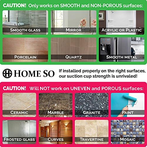 HOME SO Suction Cup Hooks for Glass and Tile - 15 lbs Capacity