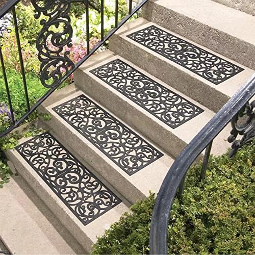 Hedume 4 Pack Rubber Stair Mats Non Slip Treads