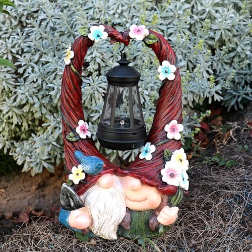Outdoor Couple Gnome Decorations with Solar Light