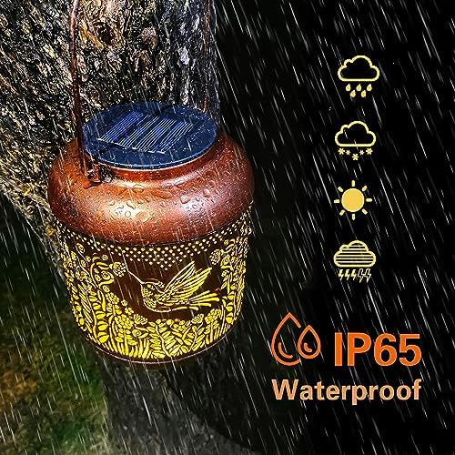 Hummingbird Solar Lanterns Outdoor Waterproof Hanging LED Decor