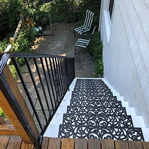 Hedume 4 Pack Rubber Stair Mats Non Slip Treads