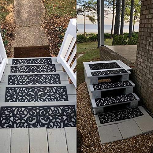 Hedume 4 Pack Rubber Stair Mats Non Slip Treads