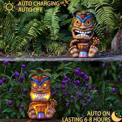 Yiosax Outdoor Tiki Statue Solar Light 1043 Inch
