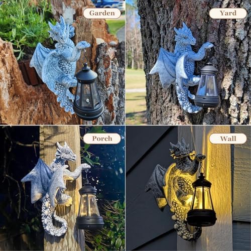 Solar Garden Decor Dragon Tree Hugger - 93 Inch Figurine Light