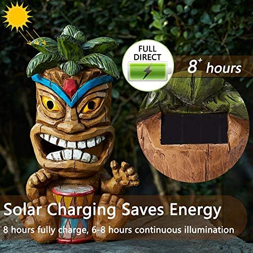 Yiosax Outdoor Tiki Statue Solar Light 1043 Inch