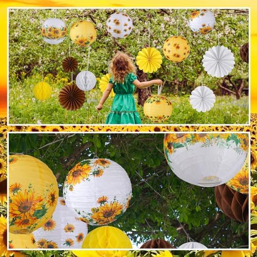 Raiten 18 Pcs Sunflower Party Decor Kit